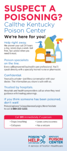 A panel card that shares information about poison control